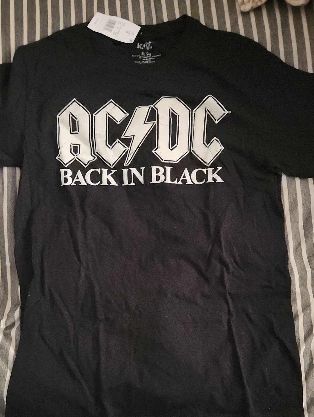 AC/DC Black Tee with White Logo
